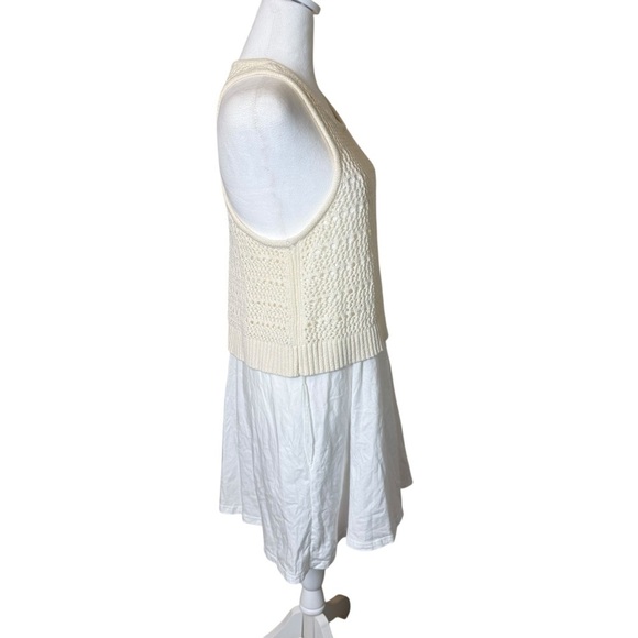 Anthropologie Daily Practice Twofer Sweater Knit Mini Dress Cream Medium Boho - Picture 8 of 15